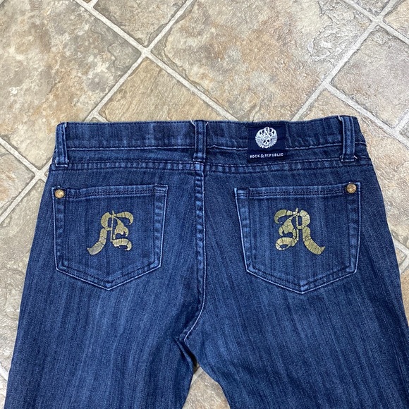 Rock and Republic Jagger Jeans Wide Leg, Dark Blue Wash - Picture 6 of 16